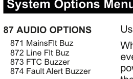 87 Audio Options sub-menu tree