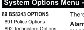 89 BS8243 Options sub-menu tree (UK)