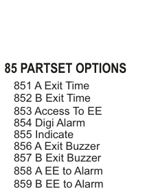 85 Part-Set Options sub-menu tree