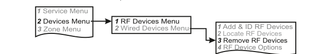 Remove RF Devices — top-level navigation path