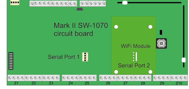 WiFi Module installed on Mark II SW-1070 circuit board